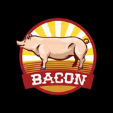 Bacon Pig Retro Food T Shirt Design