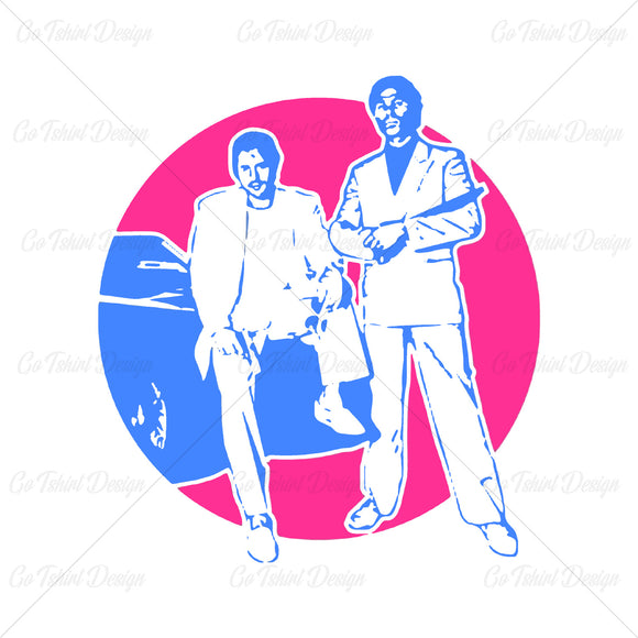 Miami Vice Crockett And Tubbs Retro T Shirt Design