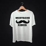 Mustache Rides Funny T Shirt Design