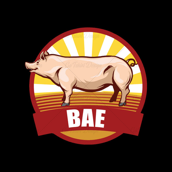 Bacon Bae Retro Food T Shirt Design