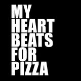 My Heart Beats For Pizza Funny Food T Shirt Design