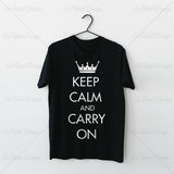 Keep Calm Carry On Typography T Shirt Design