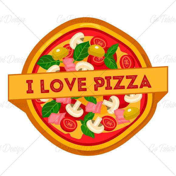 I Love Pizza Food T Shirt Design