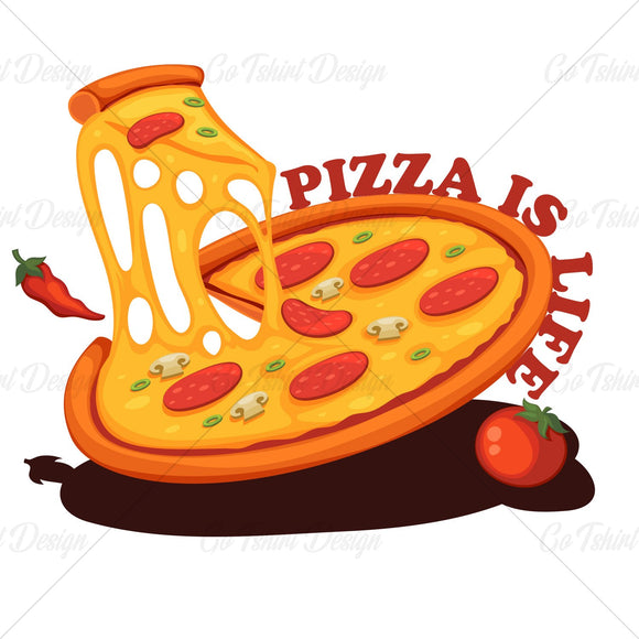 Pizza Is Life Food T Shirt Design