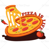 Pizza Is Life Food T Shirt Design
